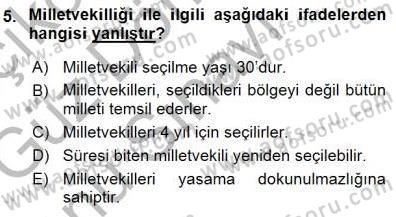 Yurttaşlık ve Çevre Bilgisi Dersi 2015 - 2016 Yılı (Final) Dönem Sonu Sınav Soruları 5. Soru