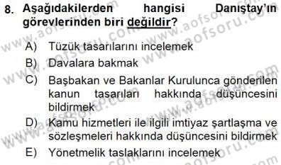 Yurttaşlık ve Çevre Bilgisi Dersi 2015 - 2016 Yılı (Final) Dönem Sonu Sınav Soruları 8. Soru