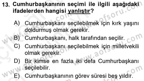 Yurttaşlık ve Çevre Bilgisi Dersi 2017 - 2018 Yılı 3 Ders Sınav Soruları 13. Soru