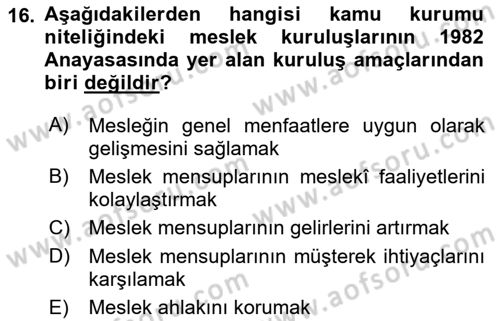 Yurttaşlık ve Çevre Bilgisi Dersi 2017 - 2018 Yılı 3 Ders Sınav Soruları 16. Soru