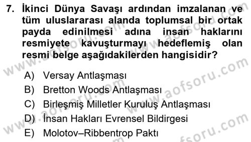 Yurttaşlık ve Çevre Bilgisi Dersi 2017 - 2018 Yılı 3 Ders Sınav Soruları 7. Soru