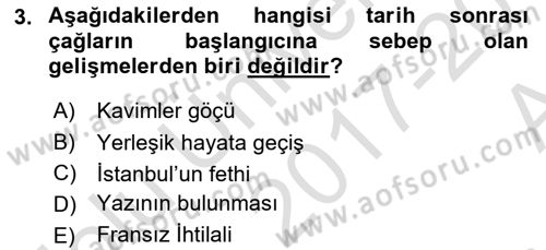 Yurttaşlık ve Çevre Bilgisi Dersi Ara Sınavı Deneme Sınav Soruları 3. Soru