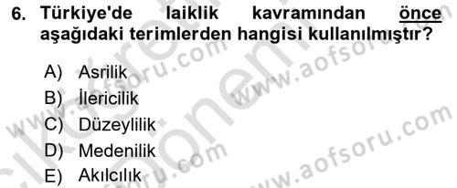 Yurttaşlık ve Çevre Bilgisi Dersi Ara Sınavı Deneme Sınav Soruları 6. Soru
