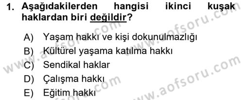 Yurttaşlık ve Çevre Bilgisi Dersi 2017 - 2018 Yılı (Final) Dönem Sonu Sınav Soruları 1. Soru