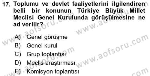 Yurttaşlık ve Çevre Bilgisi Dersi 2017 - 2018 Yılı (Final) Dönem Sonu Sınav Soruları 17. Soru