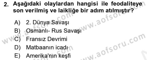 Yurttaşlık ve Çevre Bilgisi Dersi 2017 - 2018 Yılı (Final) Dönem Sonu Sınav Soruları 2. Soru