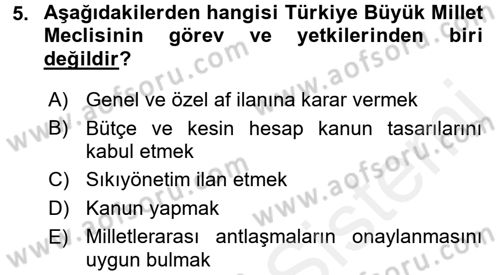 Yurttaşlık ve Çevre Bilgisi Dersi 2017 - 2018 Yılı (Final) Dönem Sonu Sınav Soruları 5. Soru