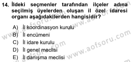 Yurttaşlık ve Çevre Bilgisi Dersi 2018 - 2019 Yılı 3 Ders Sınav Soruları 14. Soru