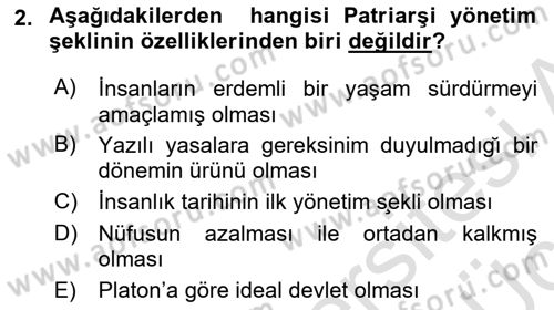 Yurttaşlık ve Çevre Bilgisi Dersi 2018 - 2019 Yılı 3 Ders Sınav Soruları 2. Soru