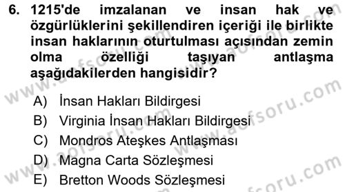 Yurttaşlık ve Çevre Bilgisi Dersi 2018 - 2019 Yılı 3 Ders Sınav Soruları 6. Soru