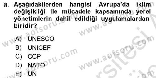 Yurttaşlık ve Çevre Bilgisi Dersi 2018 - 2019 Yılı 3 Ders Sınav Soruları 8. Soru