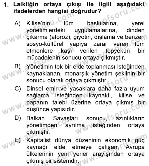 Yurttaşlık ve Çevre Bilgisi Dersi 2018 - 2019 Yılı (Final) Dönem Sonu Sınav Soruları 1. Soru