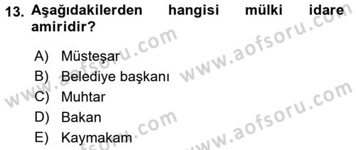 Yurttaşlık ve Çevre Bilgisi Dersi 2018 - 2019 Yılı (Final) Dönem Sonu Sınav Soruları 13. Soru