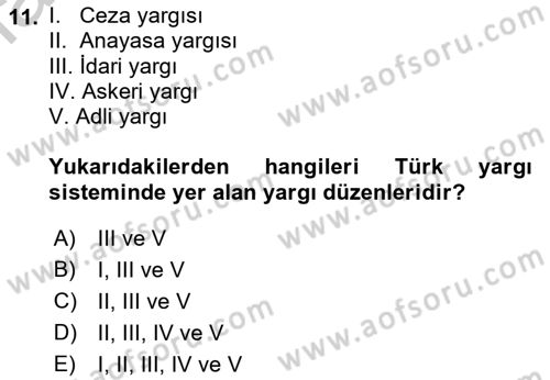Yurttaşlık ve Çevre Bilgisi Dersi 2018 - 2019 Yılı Yaz Okulu Sınav Soruları 11. Soru