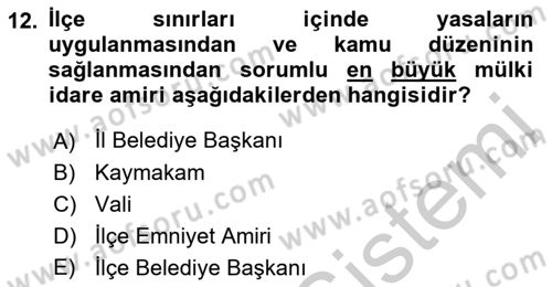 Yurttaşlık ve Çevre Bilgisi Dersi 2018 - 2019 Yılı Yaz Okulu Sınav Soruları 12. Soru