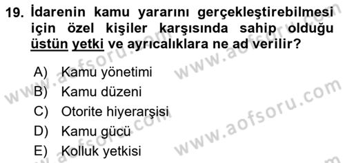 Yurttaşlık ve Çevre Bilgisi Dersi 2018 - 2019 Yılı Yaz Okulu Sınav Soruları 19. Soru