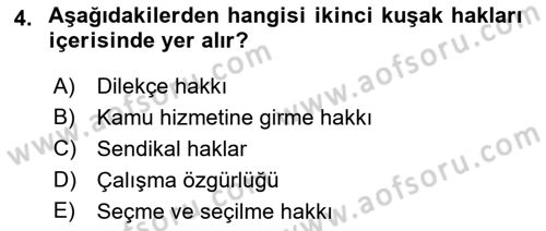 Yurttaşlık ve Çevre Bilgisi Dersi 2018 - 2019 Yılı Yaz Okulu Sınav Soruları 4. Soru