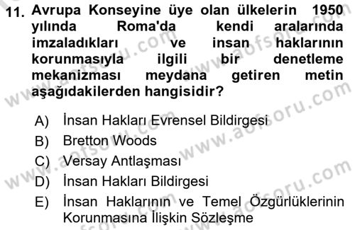 Yurttaşlık ve Çevre Bilgisi Dersi Ara Sınavı Deneme Sınav Soruları 11. Soru