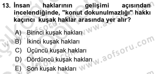 Yurttaşlık ve Çevre Bilgisi Dersi Ara Sınavı Deneme Sınav Soruları 13. Soru
