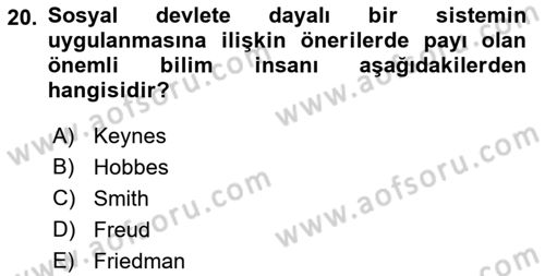 Yurttaşlık ve Çevre Bilgisi Dersi Ara Sınavı Deneme Sınav Soruları 20. Soru