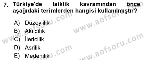Yurttaşlık ve Çevre Bilgisi Dersi Ara Sınavı Deneme Sınav Soruları 7. Soru