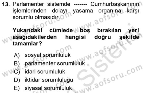 Yurttaşlık ve Çevre Bilgisi Dersi 2019 - 2020 Yılı (Final) Dönem Sonu Sınav Soruları 13. Soru