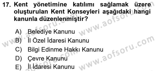 Yurttaşlık ve Çevre Bilgisi Dersi 2019 - 2020 Yılı (Final) Dönem Sonu Sınav Soruları 17. Soru