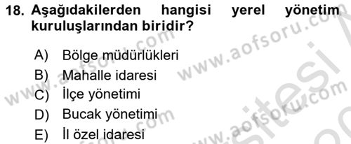 Yurttaşlık ve Çevre Bilgisi Dersi 2019 - 2020 Yılı (Final) Dönem Sonu Sınav Soruları 18. Soru