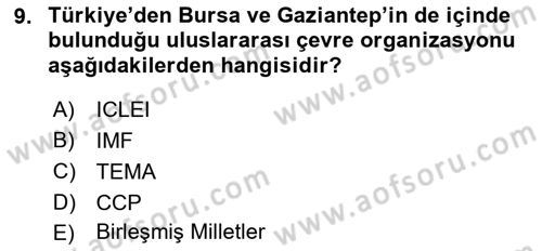 Yurttaşlık ve Çevre Bilgisi Dersi 2019 - 2020 Yılı (Final) Dönem Sonu Sınav Soruları 9. Soru