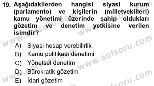 Yurttaşlık ve Çevre Bilgisi Dersi 2020 - 2021 Yılı Yaz Okulu Sınav Soruları 19. Soru