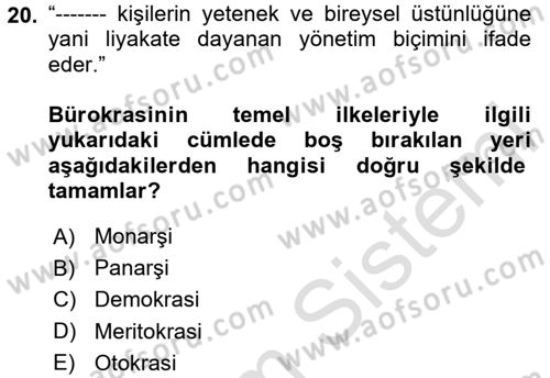 Yurttaşlık ve Çevre Bilgisi Dersi 2020 - 2021 Yılı Yaz Okulu Sınav Soruları 20. Soru