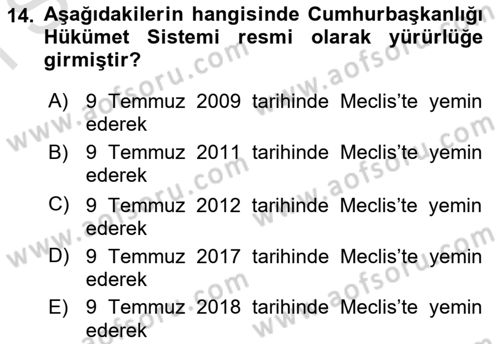 Yurttaşlık ve Çevre Bilgisi Dersi 2021 - 2022 Yılı (Final) Dönem Sonu Sınav Soruları 14. Soru