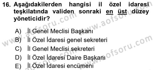 Yurttaşlık ve Çevre Bilgisi Dersi 2021 - 2022 Yılı (Final) Dönem Sonu Sınav Soruları 16. Soru