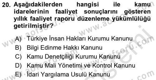 Yurttaşlık ve Çevre Bilgisi Dersi 2021 - 2022 Yılı (Final) Dönem Sonu Sınav Soruları 20. Soru