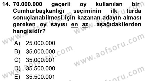 Yurttaşlık ve Çevre Bilgisi Dersi 2021 - 2022 Yılı Yaz Okulu Sınav Soruları 14. Soru