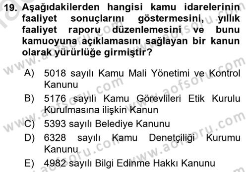 Yurttaşlık ve Çevre Bilgisi Dersi 2021 - 2022 Yılı Yaz Okulu Sınav Soruları 19. Soru