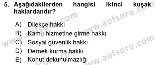 Yurttaşlık ve Çevre Bilgisi Dersi 2021 - 2022 Yılı Yaz Okulu Sınav Soruları 5. Soru