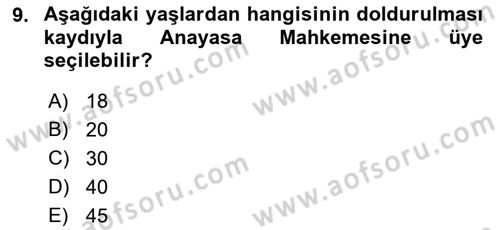 Yurttaşlık ve Çevre Bilgisi Dersi 2021 - 2022 Yılı Yaz Okulu Sınav Soruları 9. Soru