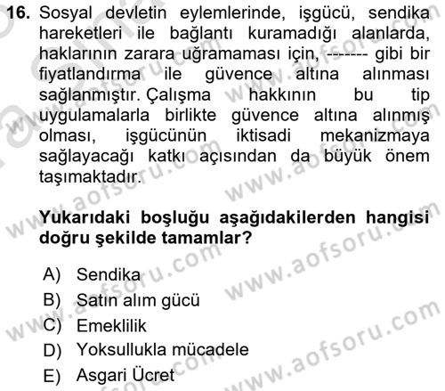 Yurttaşlık ve Çevre Bilgisi Dersi Ara Sınavı Deneme Sınav Soruları 16. Soru