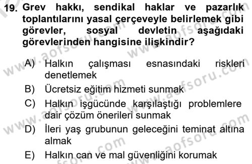Yurttaşlık ve Çevre Bilgisi Dersi Ara Sınavı Deneme Sınav Soruları 19. Soru