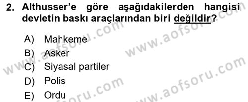 Yurttaşlık ve Çevre Bilgisi Dersi Ara Sınavı Deneme Sınav Soruları 2. Soru