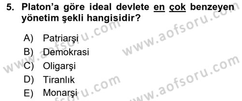 Yurttaşlık ve Çevre Bilgisi Dersi Ara Sınavı Deneme Sınav Soruları 5. Soru
