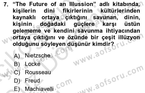 Yurttaşlık ve Çevre Bilgisi Dersi Ara Sınavı Deneme Sınav Soruları 7. Soru