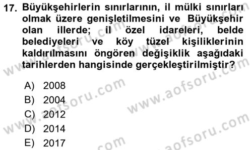 Yurttaşlık ve Çevre Bilgisi Dersi 2022 - 2023 Yılı (Final) Dönem Sonu Sınav Soruları 17. Soru
