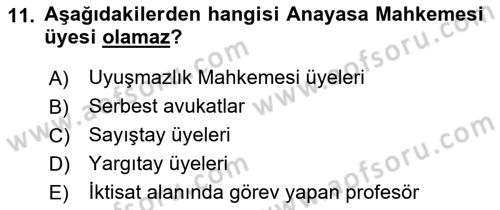 Yurttaşlık ve Çevre Bilgisi Dersi 2022 - 2023 Yılı Yaz Okulu Sınav Soruları 11. Soru