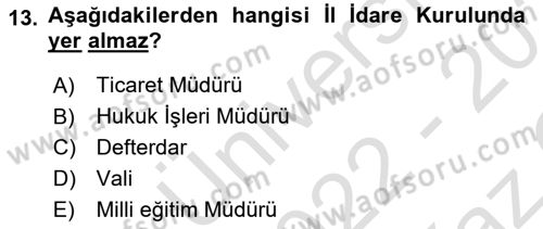 Yurttaşlık ve Çevre Bilgisi Dersi 2022 - 2023 Yılı Yaz Okulu Sınav Soruları 13. Soru