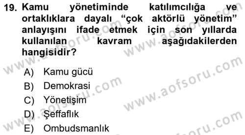 Yurttaşlık ve Çevre Bilgisi Dersi 2022 - 2023 Yılı Yaz Okulu Sınav Soruları 19. Soru