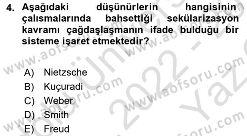 Yurttaşlık ve Çevre Bilgisi Dersi 2022 - 2023 Yılı Yaz Okulu Sınav Soruları 4. Soru