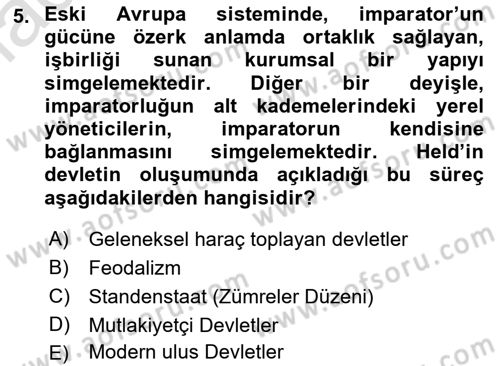 Yurttaşlık ve Çevre Bilgisi Dersi 2022 - 2023 Yılı Yaz Okulu Sınav Soruları 5. Soru