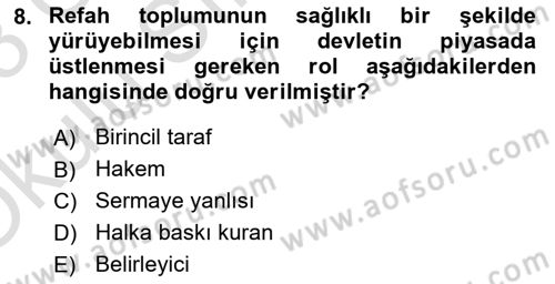 Yurttaşlık ve Çevre Bilgisi Dersi 2022 - 2023 Yılı Yaz Okulu Sınav Soruları 8. Soru